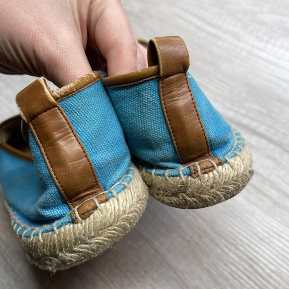 kate spade lara logo espadrille flat turquoise size 7 - Picture 4 of 6